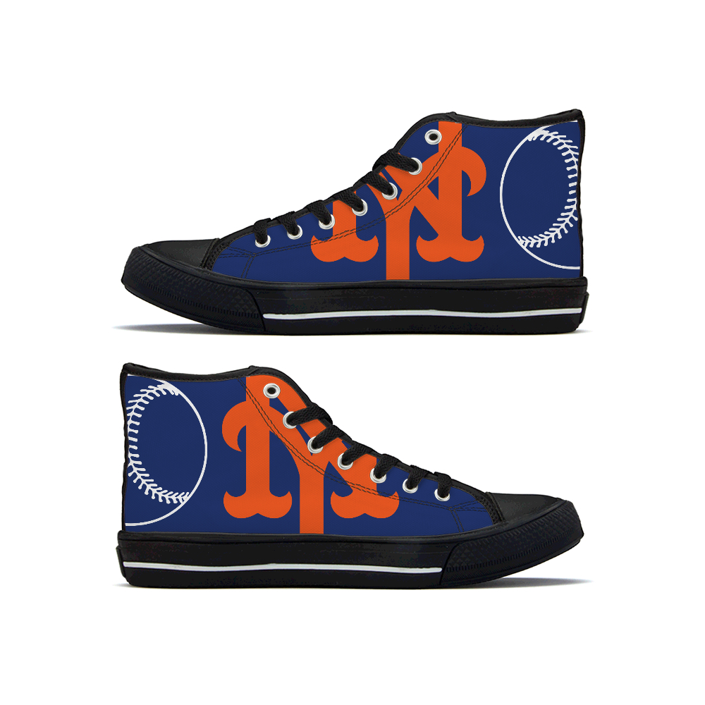Men's New York Mets High Top Canvas Sneakers 001